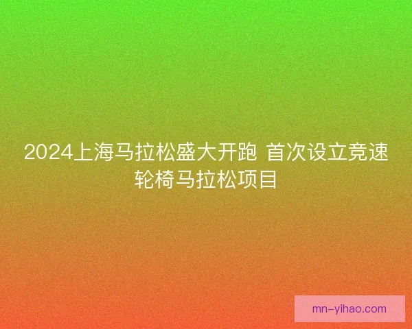 2024上海马拉松盛大开跑 首次设立竞速轮椅马拉松项目 2024上海马拉松盛大开跑 首次设立竞速轮椅马拉松项目